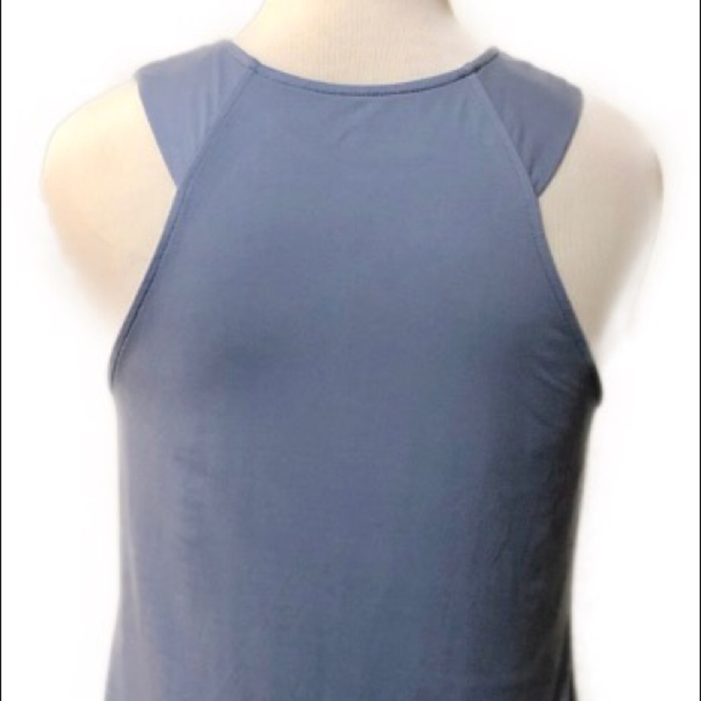 Gilligan & O’malley Blue & Black Lace Accent Tank - Picture 2 of 3